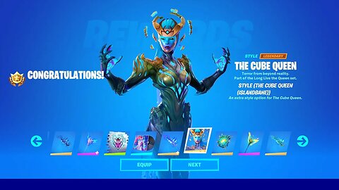THE QUEEN CUBE SKIN *UNLOCKED* IN FORTNITE! (ALL REWARDS & NEW BOSS)