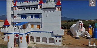 Drone explores massive fairytale castle in Greece