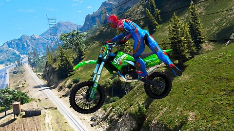 GTA V : Spiderman Dangerous stunts on bike with winfrey gaming EPS. 53