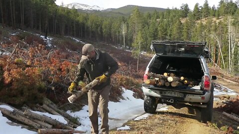 Off Grid Living: My Daily Firewood Routine In The Natl Forest