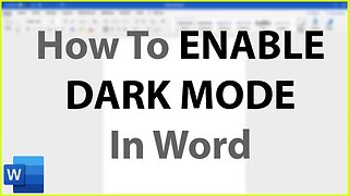 How To ENABLE DARK MODE In Word On Mac