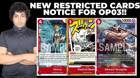 One Piece Card Game: Banned/Restricted Cards Updated for OP03 | Whitebeard, Marco & Radical Beam Hit