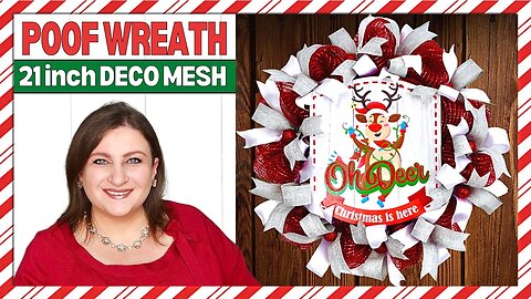 Deco Mesh NO FRAY Christmas Wreath DIY Tutorial Easy ONE LOOP Ribbon Bundles ZERO FRAY Poof Wreath