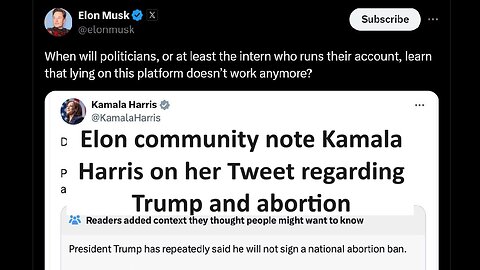 Elon fact check on Kamala Harris Tweet on Trump’s abortion ban conspiracy tweet goes viral