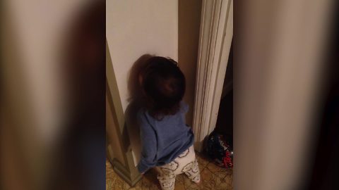"Toddler Girl Kisses Her Own Shadow"