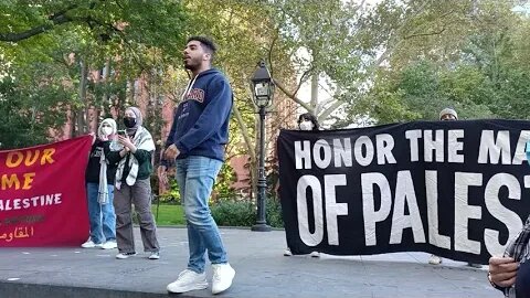 Free Palestinian Rally Gaza Manhattan Washington square Park 10/17/23 WoL Palestine