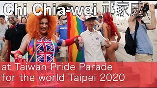 Chi Chia wei 祁家威 gay activist at Taiwan World Pride March Taipei 2020