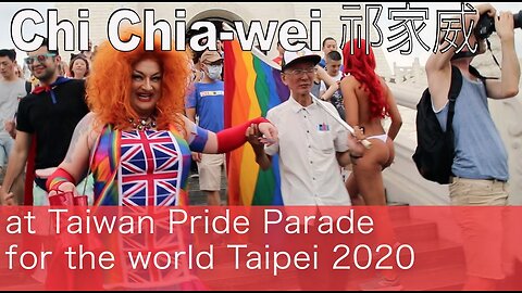 Chi Chia wei 祁家威 gay activist at Taiwan World Pride March Taipei 2020