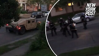 Shocking video shows cops enforcing Tim Walz's curfew shooting residents with paintballs while they stood in their own doorways