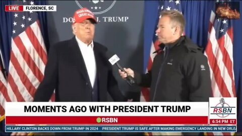 President Donald Trump Pre Rally Interview in Florence, SC 3/12/22