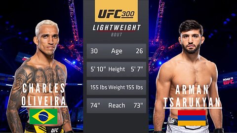 Charles Oliveira vs Arman Tsarukyan UFC 300 Highlights