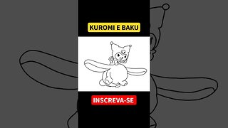 COMO DESENHAR KUROMI E BAKU - #hellokitty #kuromi #shorts