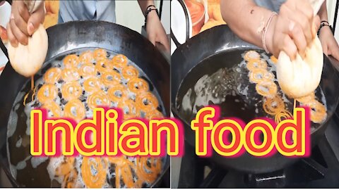 Indian street food like jalebi very nice looking food