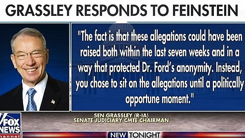 Chuck Grassley slams Dianne Feinstein for sitting on Kavanaugh accusations