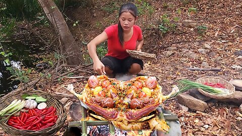Special Cooking Duck Spicy Recipe and Eating Delicious for jungle yummy food
