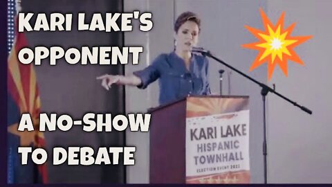Kari Lake debates Opponents’ empty podium: “What’s she hiding? I think we know: her terrible record”