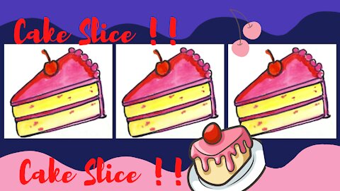 Draw A Cake Slice | Draw A Pastry | Easy Drawing of a Cake Slice