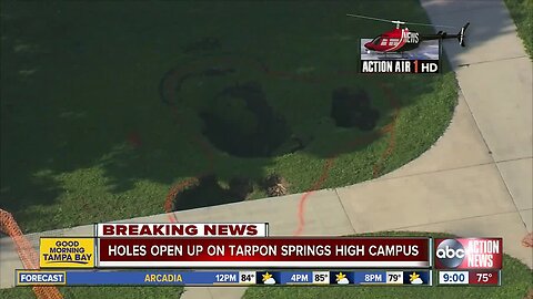 Large hole opens up on Tarpon Springs High School campus