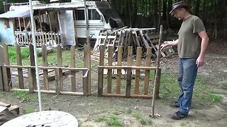 Working On My Free Pallet Wood Picket Fence