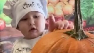 2.5-year-old social media star shows us how to carve a pumpkin