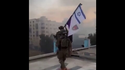 IGF RAISING INTERNATIONAL FLAG OF TERRORISM ATOP AL SHIFA HOSPITAL