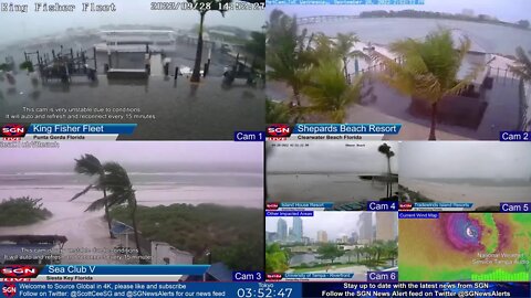 Live 24/7 Multiple Cam Coverage of Florida as Hurricane Ian Approaches in 4k with NWS Tampa Audio
