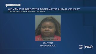 Woman arrested for locking dog in bathroom
