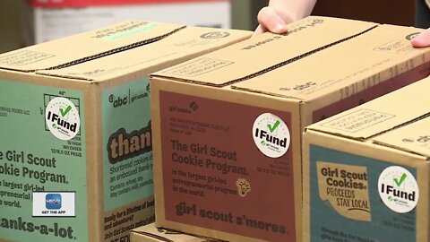 Girl Scouts deliver donated cookies