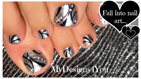 Mirror polish toenail art design