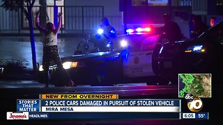 2 SDPD cars damaged during pursuit