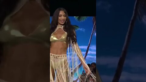 Stunning model Georgina Mazzeo in metallic fringe bikini by Luli Fama #shorts #bikinimodel