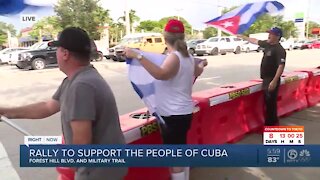 Rally held in Palm Beach County to support Cuban people amid protests