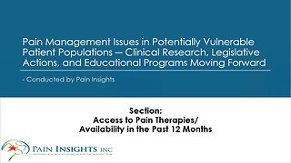 Access/Availability Issues Among Pain Patients