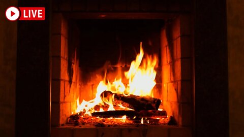 Warm Cozy Fireplace with Real Wood Burning, Crackling Sounds 🔥