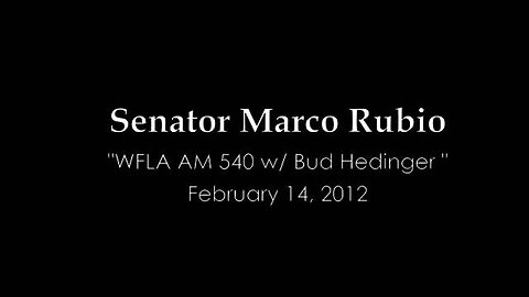 Rubio Discusses President Obama's Budget with Bud Hendinger on WFLA AM 540