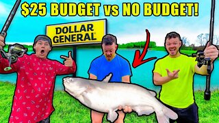 UNLIMITED BUDGET vs $25 BUDGET 1v1 Dollar Store Fishing Challenge!