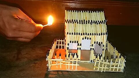 How to Make Match House Fire At Home - Matchstick House - Match House Fire