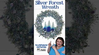 Dollar Tree Christmas Winter Glam Silver Forest Wreath 🎄