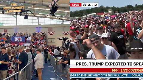 Biden rally in a school gymnasium vs Trump rally.