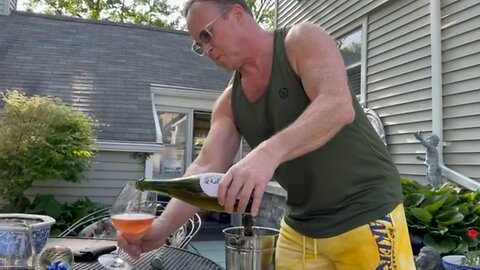 Tasting my homemade Sparkling Rose Wine