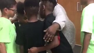 Heart-Warming Moment Shows Boys Hugging Friend On Last Day Of Camp
