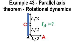Example problem 43 - Parallel axis theorem - Rotational dynamics - Classical mechanics - Physics