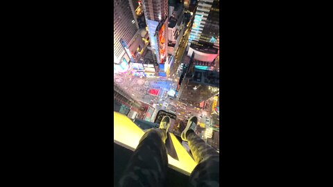 Chilling on time square billboard