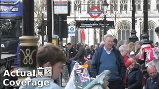 People queuing for King Charles III Coronation