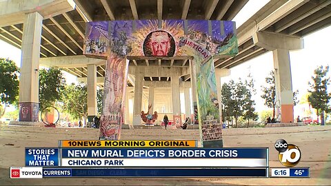 New Chicano Park mural depicts immigration crisis at US/Mexico border