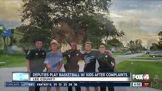 Lee County deputies play basketball with kids after complaints