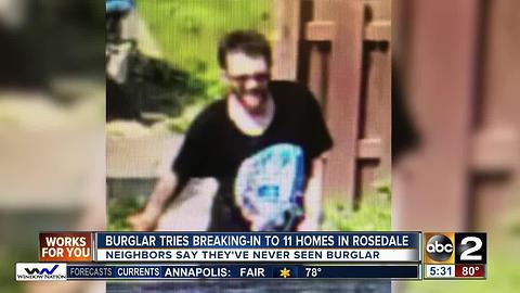 Attempted burglar tries breaking into 11 homes in Rosedale