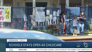 Schools stays open as childcare