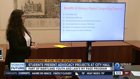 Student present advocacy projects at City Hall