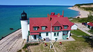 :) Drone over Northwest Michigan #drones #Michigan #michigan'slowerpeninsula #nature #lighthouse